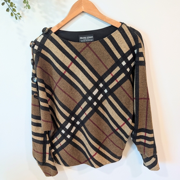 Frank Lyman Design Black and Brown Crew Neck Sweater - Picture 1 of 8